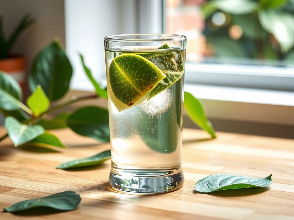 Wasserglas am Schreibtisch